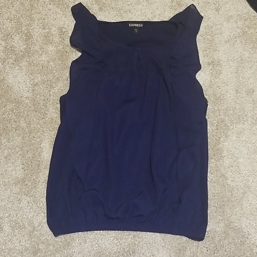 Express Navy Blue Flutter Sleeve Blouse